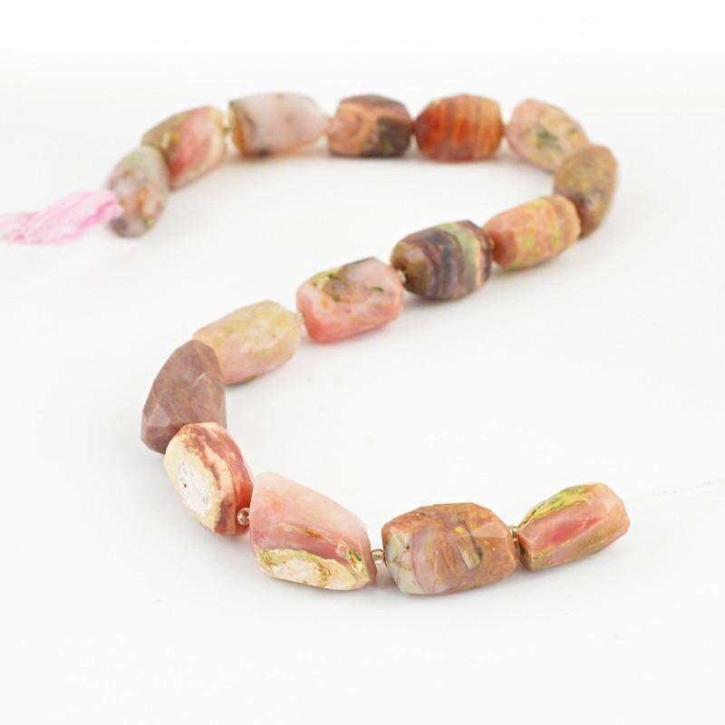 gemsmore:Natural Faceted Pink Australian Opal Beads Strand gemsmore:Natural Faceted Pink Australian Opal Beads Strand