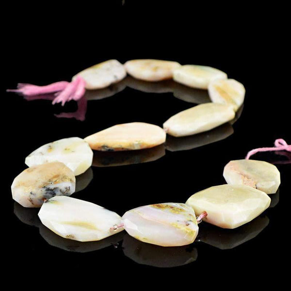 gemsmore:Natural Faceted Pink Australian Opal Beads Strand