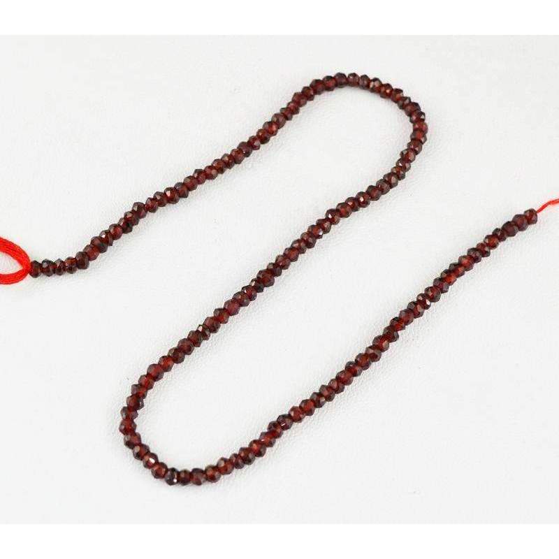 gemsmore:Natural Faceted Red Garnet Drilled Beads Strand Round Shape gemsmore:Natural Faceted Red Garnet Drilled Beads Strand Round Shape