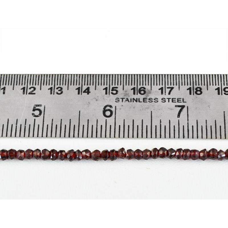 gemsmore:Natural Faceted Red Garnet Drilled Beads Strand Round Shape gemsmore:Natural Faceted Red Garnet Drilled Beads Strand Round Shape
