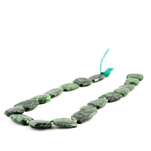 gemsmore:Natural Faceted Ruby Ziosite Drilled Beads Strand