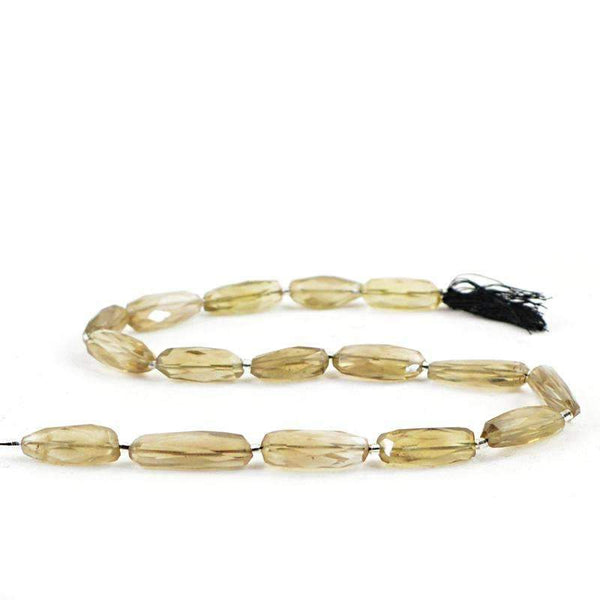 gemsmore:Natural Faceted Smoky Quartz Beads Strand - Drilled
