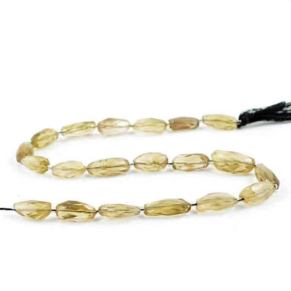gemsmore:Natural Faceted Smoky Quartz Beads Strand - Drilled