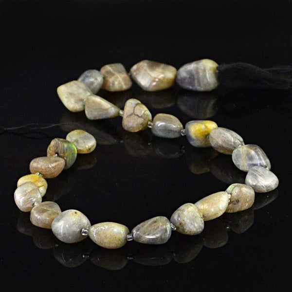 gemsmore:Natural Golden Flash Labradorite Beads Strand