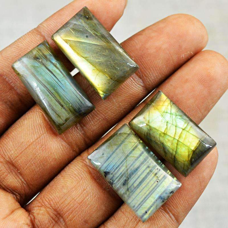 gemsmore:Natural Golden Flash Labradorite Gemstone Lot - Rectangular Shape gemsmore:Natural Golden Flash Labradorite Gemstone Lot - Rectangular Shape