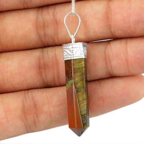 gemsmore:Natural Golden Tiger Eye Healing Point Pendant gemsmore:Natural Golden Tiger Eye Healing Point Pendant