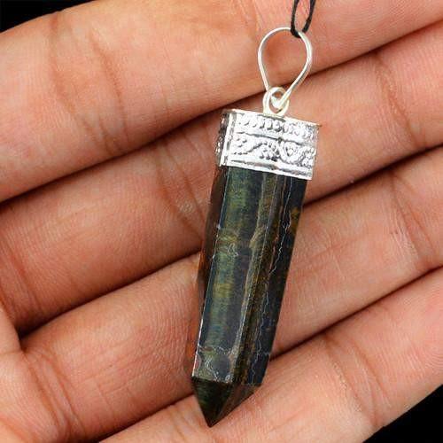 gemsmore:Natural Golden Tiger Eye Healing Point Pendant gemsmore:Natural Golden Tiger Eye Healing Point Pendant