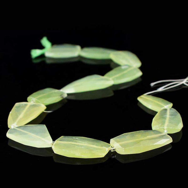 gemsmore:Natural Green Aquamarine Strand Faceted Beads