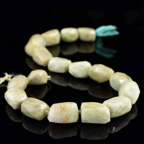 gemsmore:Natural Green Aquamarine Strand Faceted Drilled Beads