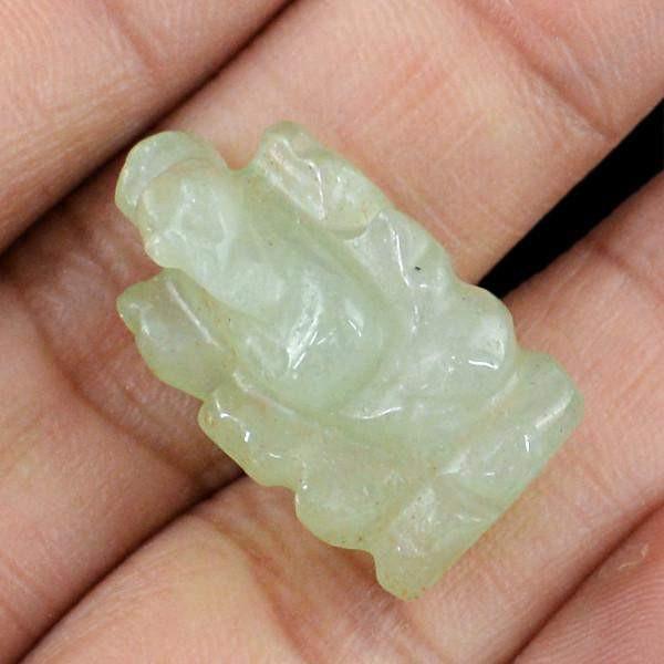 gemsmore:Natural Green Aquamrine Carved Ganesha Gemstone gemsmore:Natural Green Aquamrine Carved Ganesha Gemstone
