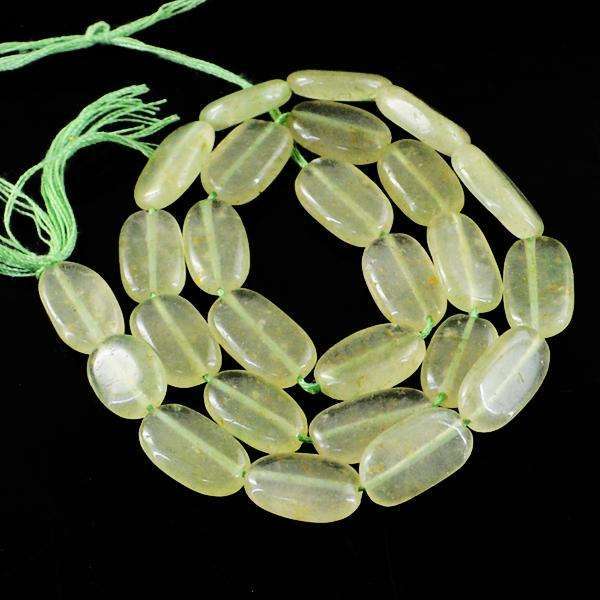 gemsmore:Natural Green Aventurine Oval Shape Drilled Beads Strand