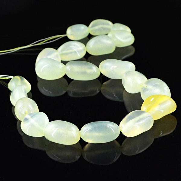 gemsmore:Natural Green Chalcedony Beads Strand