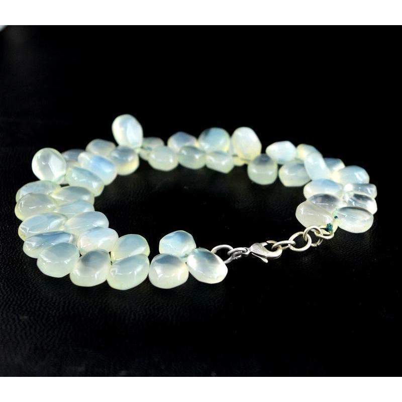 gemsmore:Natural Green Chalcedony Bracelet Pear Shape Beads gemsmore:Natural Green Chalcedony Bracelet Pear Shape Beads