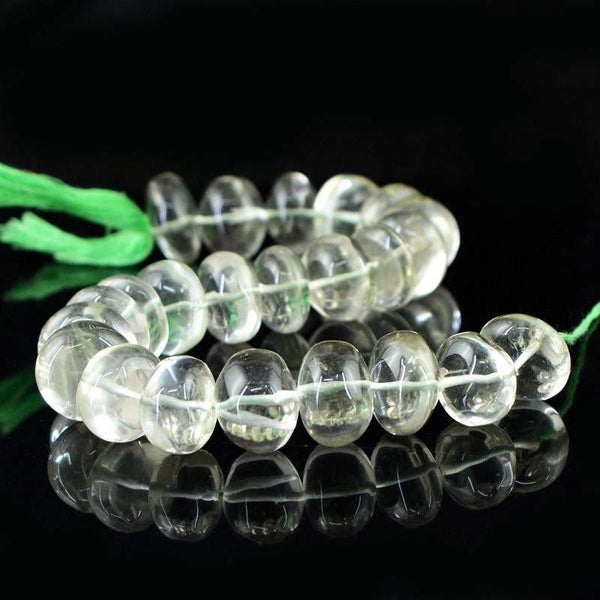 gemsmore:Natural Green Fluorite Round Shape Drilled Beads Strand