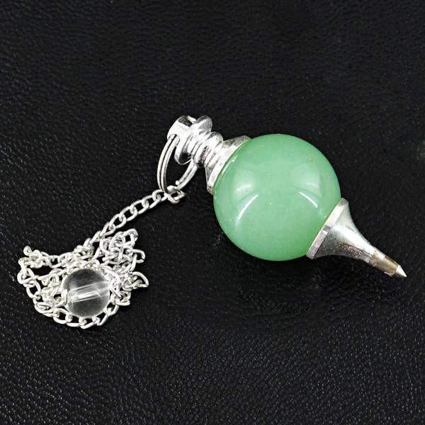 gemsmore:Natural Green Jade Pure Healing Pendulum gemsmore:Natural Green Jade Pure Healing Pendulum