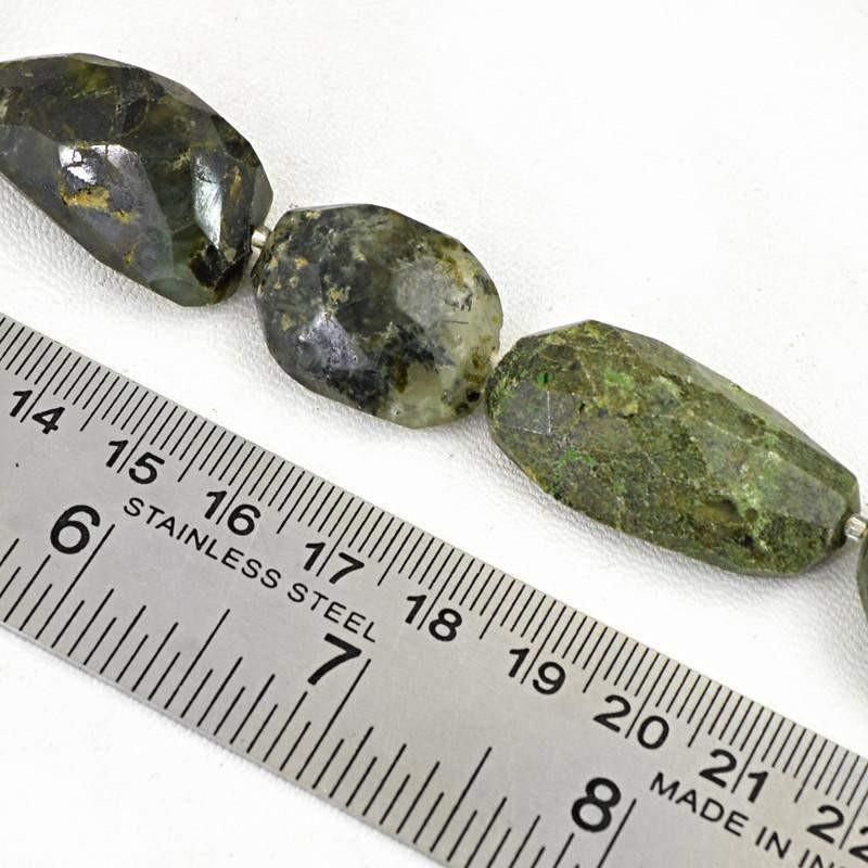 gemsmore:Natural Green Phrenite Faceted Beads Strand gemsmore:Natural Green Phrenite Faceted Beads Strand