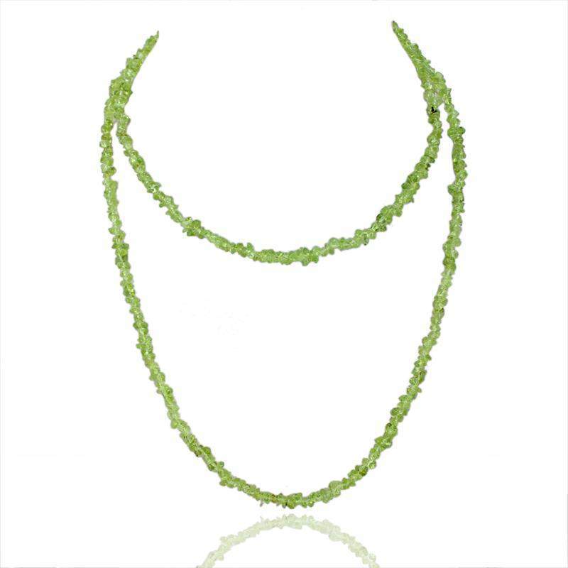 gemsmore:Natural Green Phrenite Necklace Genuine Beads gemsmore:Natural Green Phrenite Necklace Genuine Beads