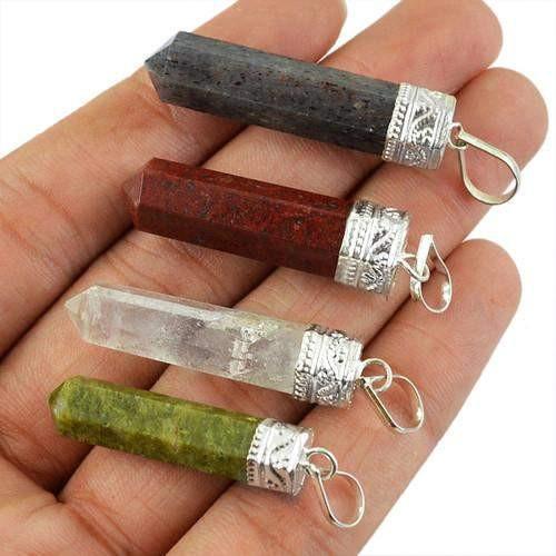 gemsmore:Natural Healing Point Pendant Lot gemsmore:Natural Healing Point Pendant Lot