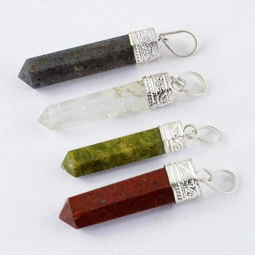 gemsmore:Natural Healing Point Pendant Lot gemsmore:Natural Healing Point Pendant Lot