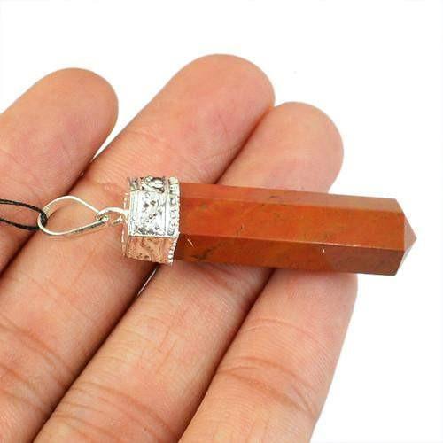 gemsmore:Natural Jasper Healing Point Pendant gemsmore:Natural Jasper Healing Point Pendant