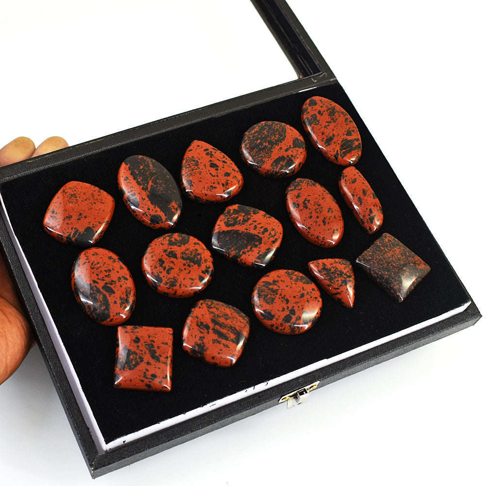 gemsmore:Natural Mahogany Jasper  Untreated Gemstone Cabochon Lot gemsmore:Natural Mahogany Jasper  Untreated Gemstone Cabochon Lot