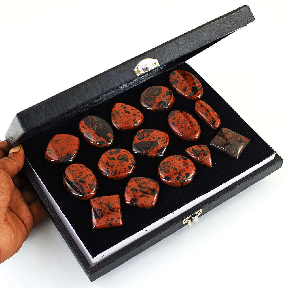 gemsmore:Natural Mahogany Jasper  Untreated Gemstone Cabochon Lot gemsmore:Natural Mahogany Jasper  Untreated Gemstone Cabochon Lot