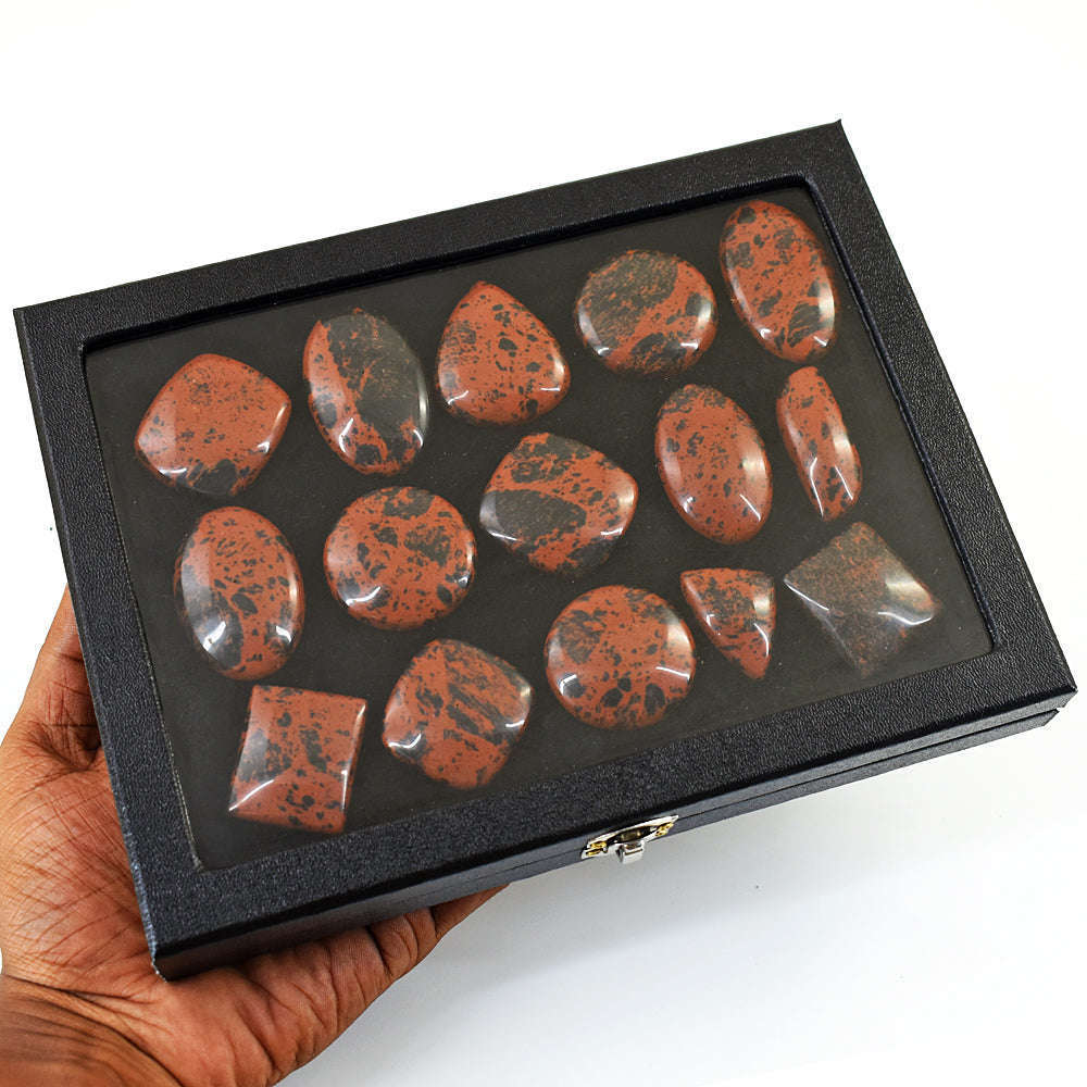 gemsmore:Natural Mahogany Jasper  Untreated Gemstone Cabochon Lot gemsmore:Natural Mahogany Jasper  Untreated Gemstone Cabochon Lot