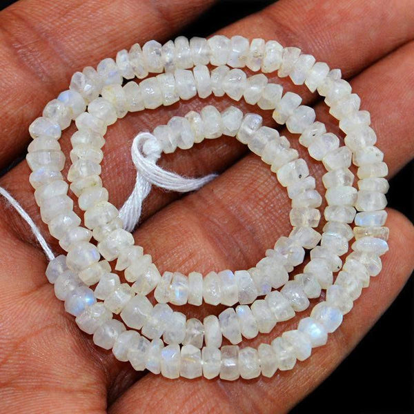gemsmore:Natural Moonstone Drilled Beads Strand