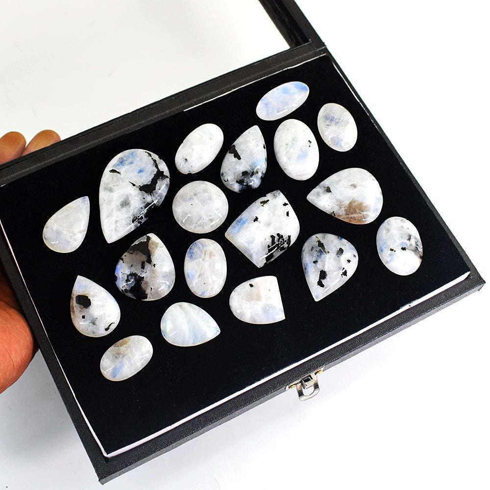 gemsmore:Natural Moonstone  Untreated Gemstone Cabochon Lot gemsmore:Natural Moonstone  Untreated Gemstone Cabochon Lot