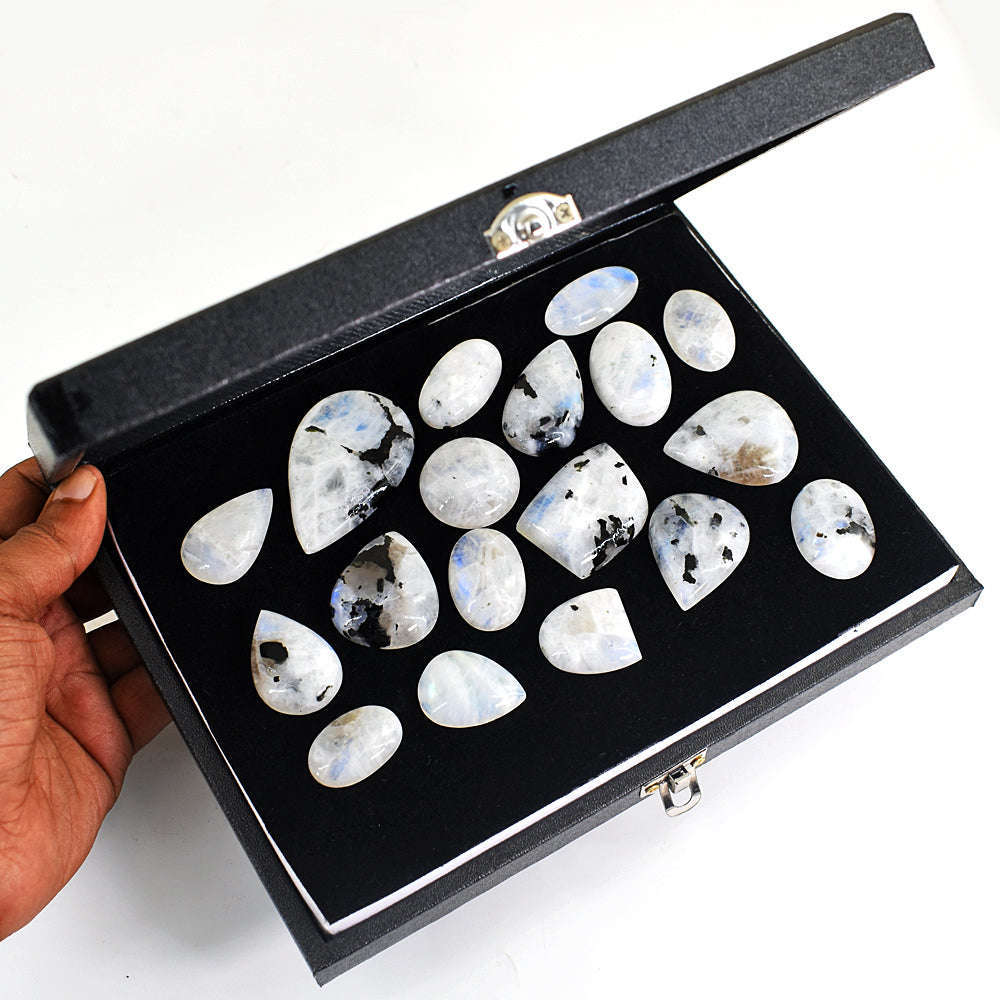 gemsmore:Natural Moonstone  Untreated Gemstone Cabochon Lot gemsmore:Natural Moonstone  Untreated Gemstone Cabochon Lot