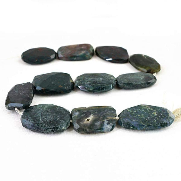 gemsmore:Natural Moss Agate Untreated Beads Strand