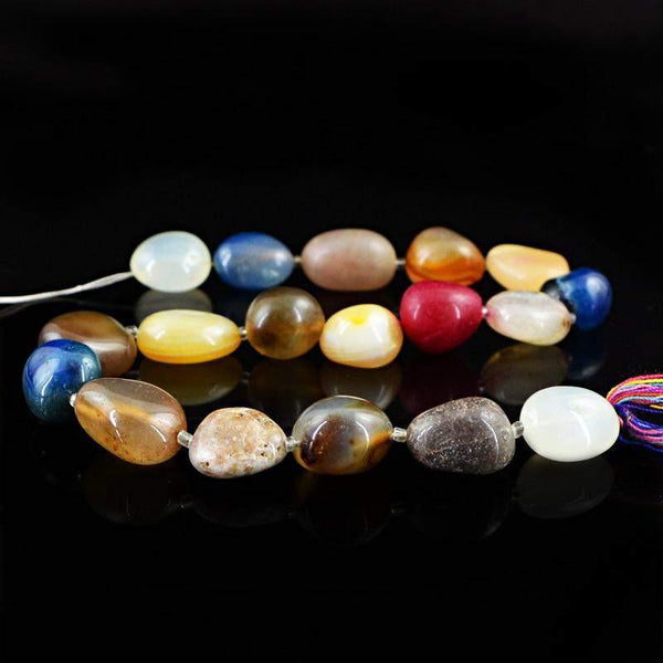 gemsmore:Natural Multicolor Multi Gemstone Drilled Beads Strand
