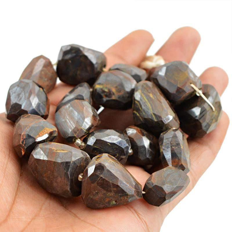 gemsmore:Natural Multicolor Tiger Eye Faceted Drilled Beads Strand gemsmore:Natural Multicolor Tiger Eye Faceted Drilled Beads Strand