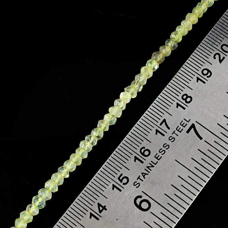 gemsmore:Natural Natural Green Phrenite Drilled Round Cut Beads Strand gemsmore:Natural Natural Green Phrenite Drilled Round Cut Beads Strand