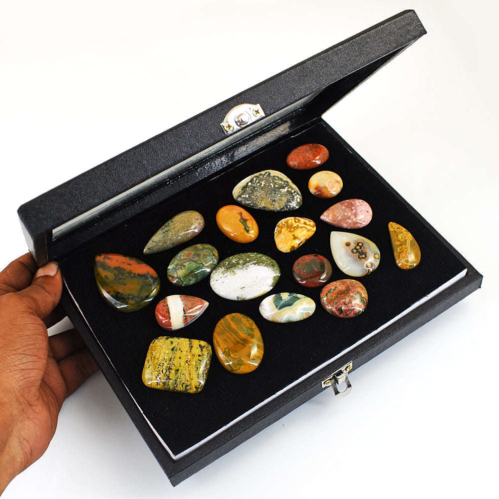 gemsmore:Natural Ocean Jasper Untreated Gemstone Cabochon Lot gemsmore:Natural Ocean Jasper Untreated Gemstone Cabochon Lot