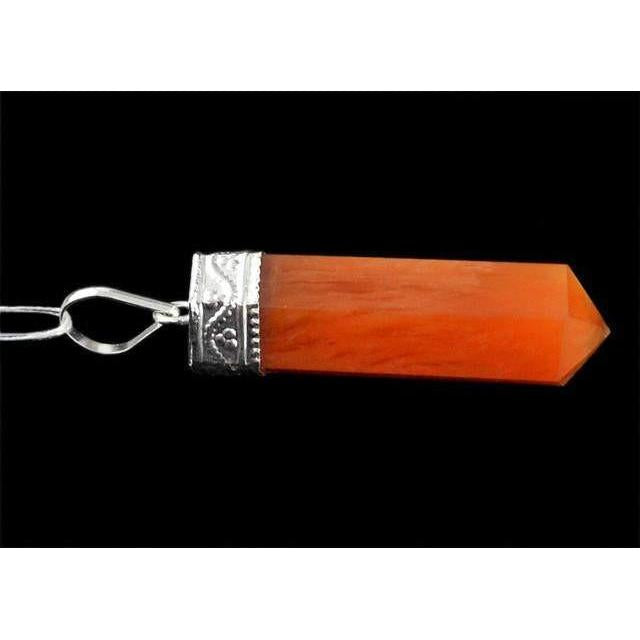 gemsmore:Natural Orange Aventurine Healing Point Pendant gemsmore:Natural Orange Aventurine Healing Point Pendant