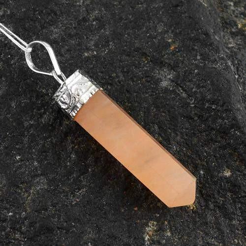 gemsmore:Natural Orange Aventurine Healing Point Pendant gemsmore:Natural Orange Aventurine Healing Point Pendant
