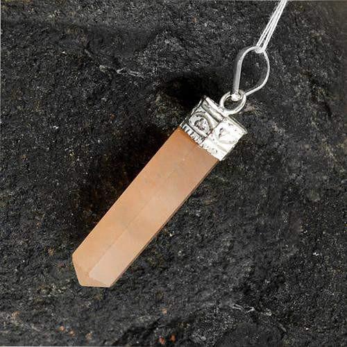 gemsmore:Natural Orange Aventurine Healing Point Pendant gemsmore:Natural Orange Aventurine Healing Point Pendant