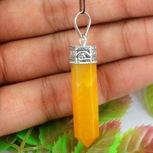 gemsmore:Natural Orange Aventurine Healing Point Pendant gemsmore:Natural Orange Aventurine Healing Point Pendant