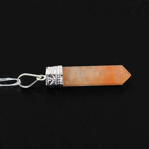 gemsmore:Natural Orange Aventurine Healing Point Pendant gemsmore:Natural Orange Aventurine Healing Point Pendant