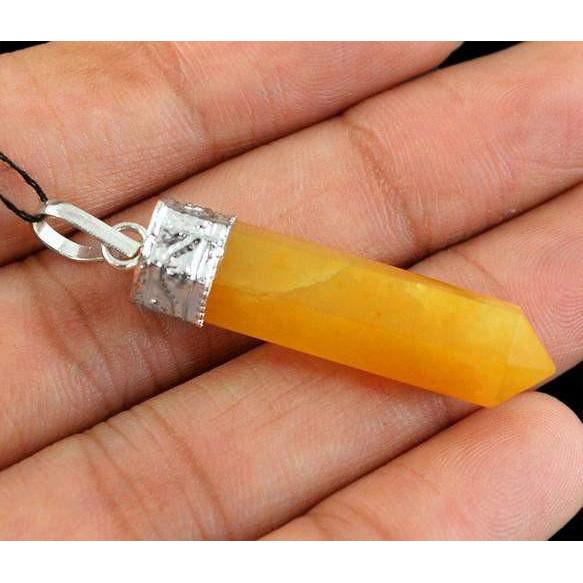 gemsmore:Natural Orange Aventurine Healing Point Pendant gemsmore:Natural Orange Aventurine Healing Point Pendant