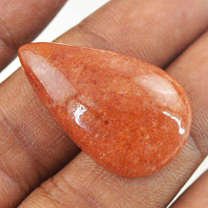 gemsmore:Natural Orange Aventurine Pear Shape Gemstone gemsmore:Natural Orange Aventurine Pear Shape Gemstone