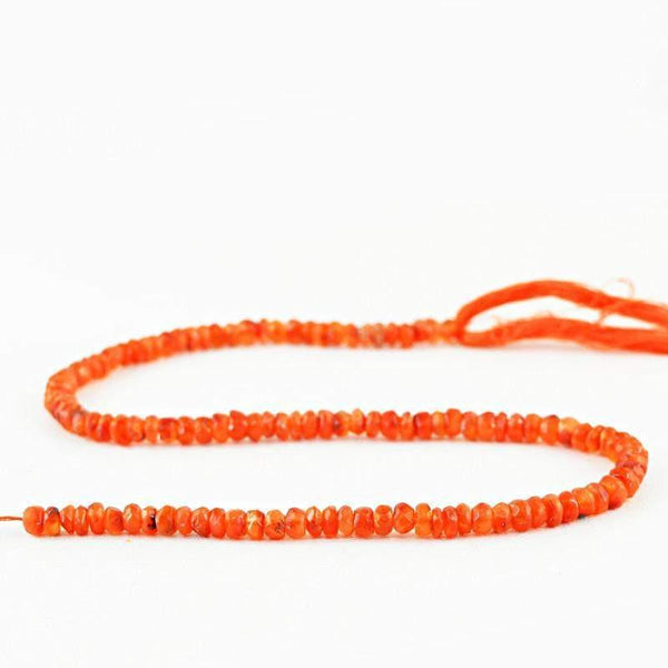 gemsmore:Natural Orange Carnelian Drilled Beads Strand