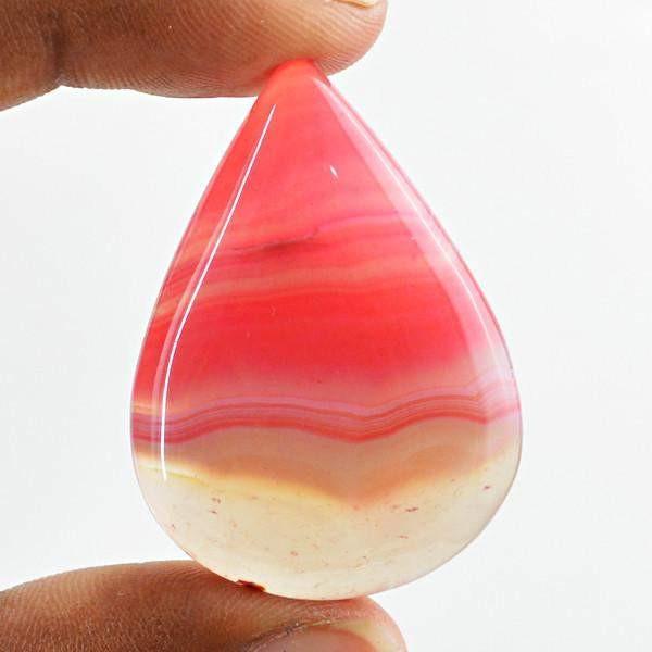 gemsmore:Natural Pear Shape Plum Pink Onyx Untreated Gemstone