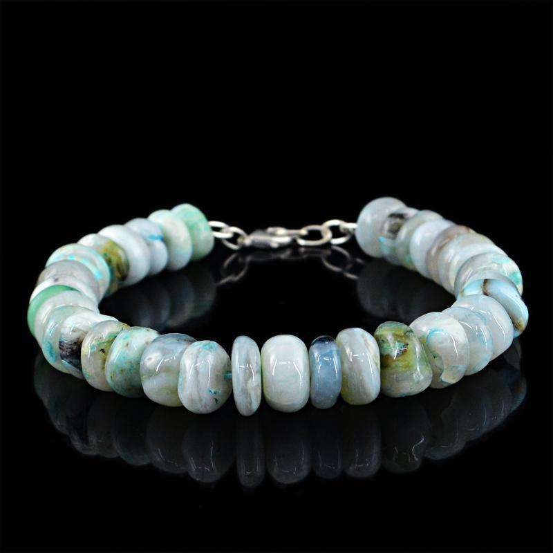 gemsmore:Natural Peruvian Opal Beads Bracelet - Round Shape gemsmore:Natural Peruvian Opal Beads Bracelet - Round Shape