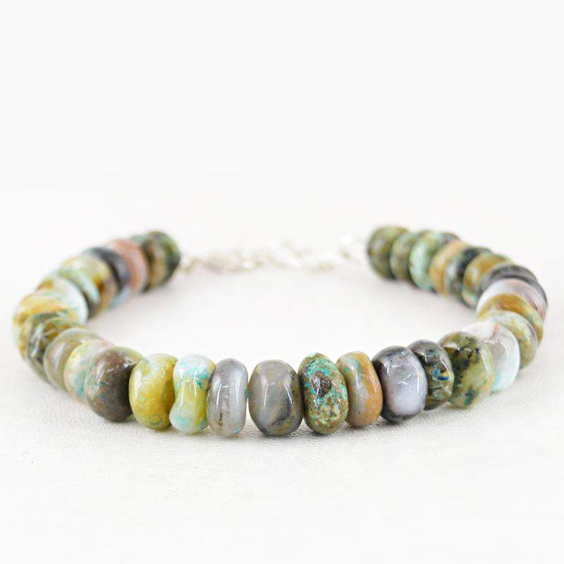 gemsmore:Natural Peruvian Opal Bracelet Bracelet Round Beads gemsmore:Natural Peruvian Opal Bracelet Bracelet Round Beads
