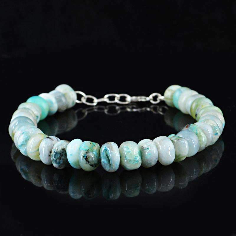 gemsmore:Natural Peruvian Opal Bracelet Round Shape Beads gemsmore:Natural Peruvian Opal Bracelet Round Shape Beads