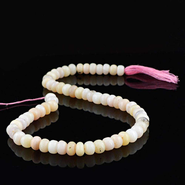gemsmore:Natural Pink Australian Opal Beads Strand Round Shape Drilled
