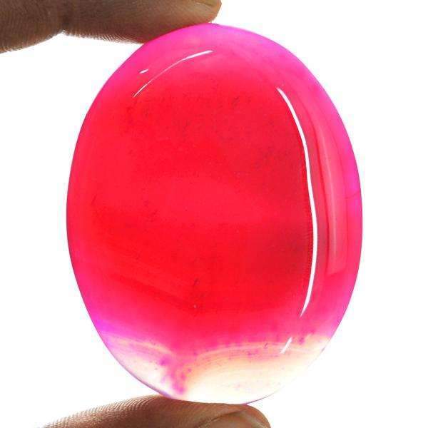 gemsmore:Natural Pink Onyx Gemstone - Oval Shape gemsmore:Natural Pink Onyx Gemstone - Oval Shape