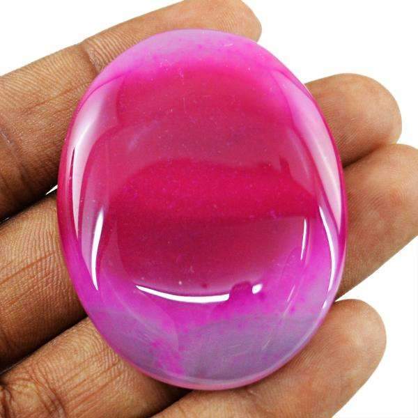 gemsmore:Natural Pink Onyx Gemstone - Oval Shape gemsmore:Natural Pink Onyx Gemstone - Oval Shape